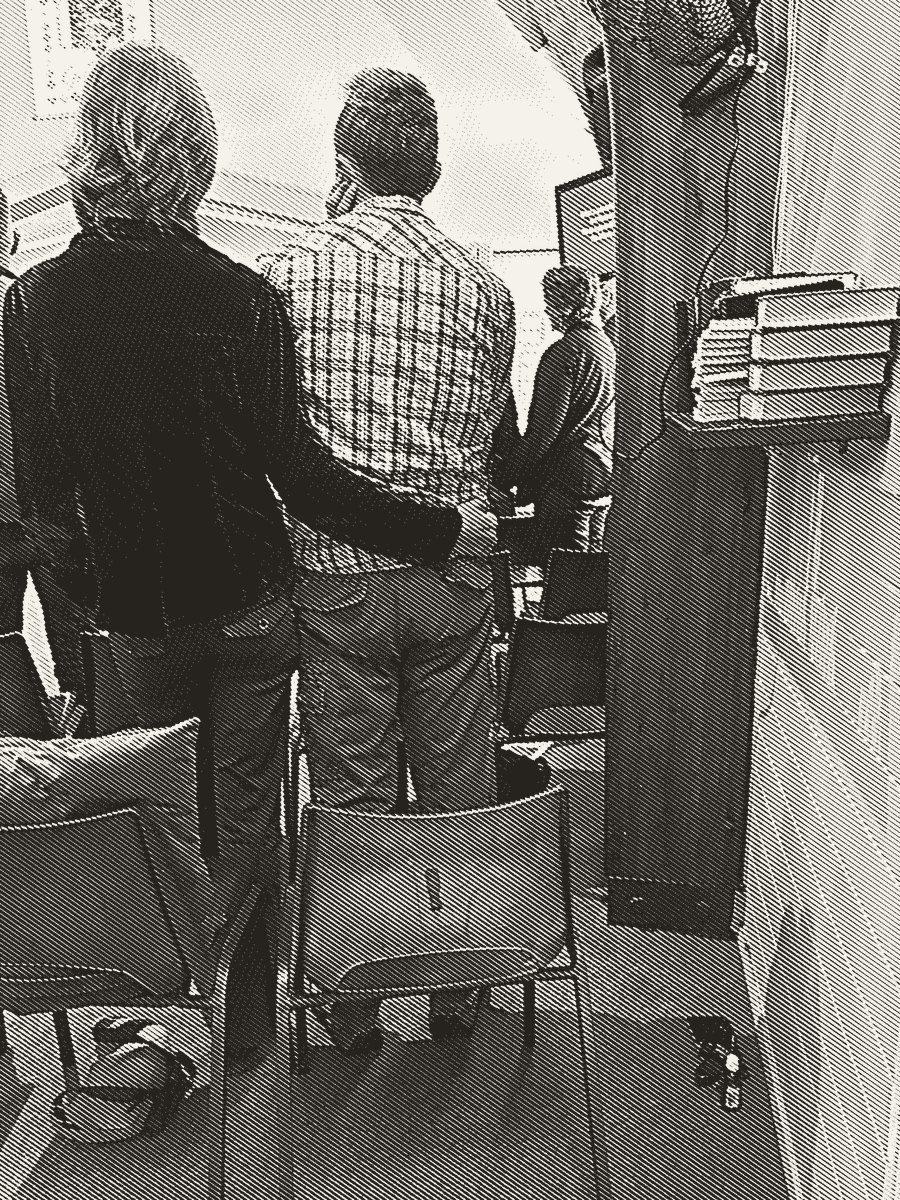 A couple standing together during the service